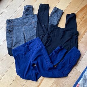 Athleta girl leggings lot size XL/14, 3 pairs GUC